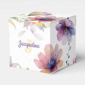 モノグラム カラフル ワイルド フラワー イラスト フェイバーボックス (正面サイド)