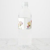 モノグラム カラフル ワイルド フラワー イラスト ペットボトルラベル (裏面)