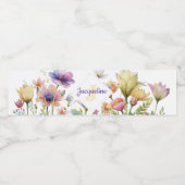 モノグラム カラフル ワイルド フラワー イラスト ペットボトルラベル (シングルラベル)