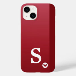 モノグラム ガーリー レッド ハート シンプル モダン おしゃれ Case-Mate iPhone 14ケース