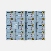 モノグラム |キッズトレーニング信号 フリースブランケット (正面(横))