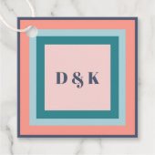 モノグラム ギフトタグ、ビーチカラーのイニシャル フェイバータグ (正面)