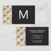 モノグラム | クッションタフテッドマテリアル | ブラックレザー 名刺 (正面/裏面)