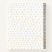 モノグラム、クラウン、ローレル、金ゴールド星のホワイト ノートブック (裏面)