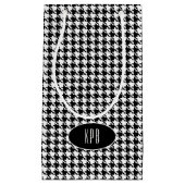 モノグラム、クラシックヴィンテージ白黒千鳥格子の スモールペーパーバッグ (正面)