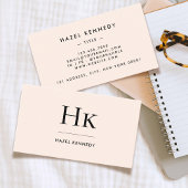 モノグラム | クラシック赤面ピンク金ゴールドシンプルエレガント 名刺