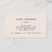 モノグラム | クラシック赤面ピンク金ゴールドシンプルエレガント 名刺 (裏面)