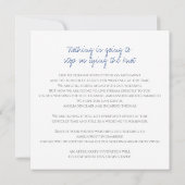 モノグラム クラシック ブルー リーブス ウェディング ライブ ストリーム 案内状 (裏面)