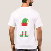 モノグラム クリスマスエルフ 赤 緑 ユニセックス Tシャツ (裏面)