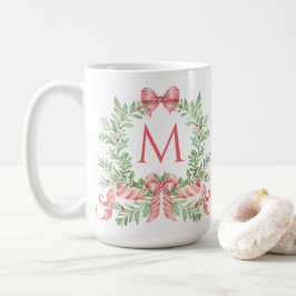 モノグラム クリスマスリース コーヒーマグカップ
