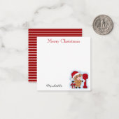 モノグラム クリスマス ホリデー かわいい牛 パーソナライズ ノートカード (正面/裏面インサイチュ)