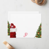 モノグラム クリスマス 手書き スクリプト テンプレート (正面/裏面インサイチュ)