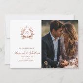 モノグラム・クレストの結婚式の写真 セーブザデート (正面)