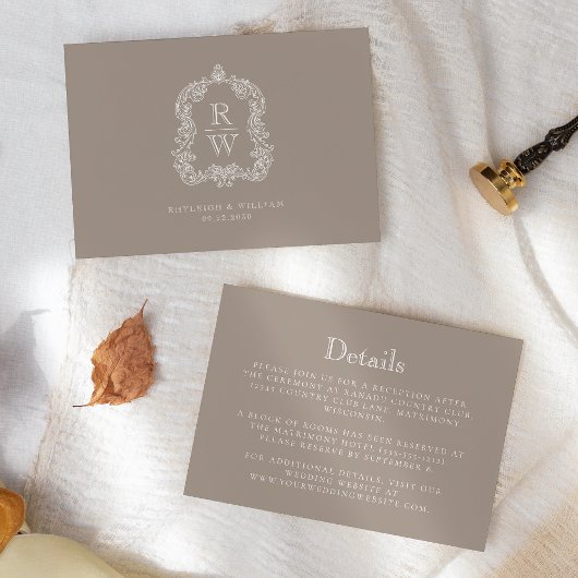 モノグラム クレスト タウペ 結婚式 詳細 エンクロージャーカード