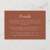 モノグラム クレスト テラコッタ ウェディング ディテール エンクロージャーカード (正面)