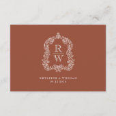 モノグラム クレスト テラコッタ ウェディング ディテール エンクロージャーカード (裏面)