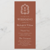 モノグラム クレスト テラコッタ ウェディング プログラム (正面)