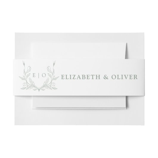 モノグラム クレスト 結婚式招待状 ベリーバンド 招待状ベリーバンド (正面例)