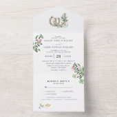 モノグラム |クローバーホースシューズ結婚植物学 オールインワン招待状 (内側)