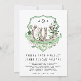 モノグラム |クローバーホースシューズ結婚植物学 招待状