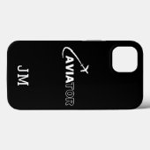 モノグラム, クールなアビエーター航空機フライト, シンプル Case-Mate iPhoneケース (裏面 (横))