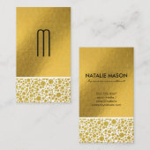 モノグラム |グリッター水玉模様 |ラックスジオメトリック 名刺 (正面/裏面)