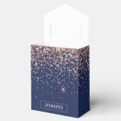 モノグラム グリッター ブラッシュ ピンク ローズゴールド ネイビーブルー フェイバーボックス (オープン)