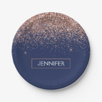 モノグラム グリッター ブラッシュ ピンク ローズゴールド ネイビーブルー