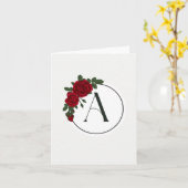 モノグラム グリーティング カード - 文字 A (黄色い花)