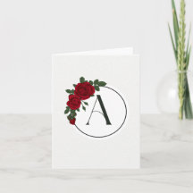 モノグラム グリーティング カード - 文字 A