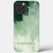 モノグラム グリーンのグラデーション 水彩抽象画 Case-Mate iPhoneケース (裏面)
