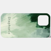 モノグラム グリーンのグラデーション 水彩抽象画 Case-Mate iPhoneケース (裏面 (横))