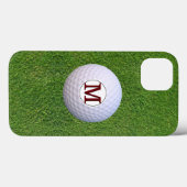 モノグラム グリーン芝ゴルファー ゴルフボール Case-Mate iPhoneケース (裏面 (横))