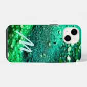 モノグラム グリーン ギッター iPhoneケース (裏面横)