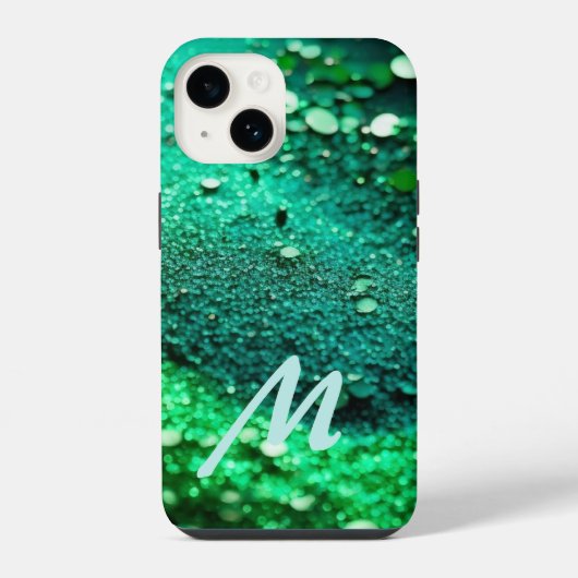 モノグラム グリーン ギッター iPhoneケース (裏面)