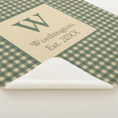 モノグラム グリーン タン ベージュ バッファロープライド カントリー シェルパブランケット (3/4)