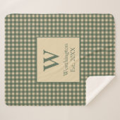 モノグラム グリーン タン ベージュ バッファロープライド カントリー シェルパブランケット (正面(横))