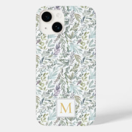 モノグラム グリーン ブルー ボタニカル ウォーターカラー Case-Mate iPhone 14ケース