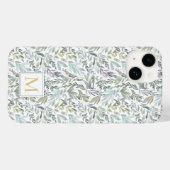 モノグラム グリーン ブルー ボタニカル ウォーターカラー Case-Mate iPhoneケース (裏面 (横))
