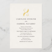 モノグラム グリーン リラ ウェディング 箔招待状 (正面)