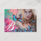 モノグラム グリーン BLUE BUTTERFLY BEAUTY メイクアップ アーティスト 名刺 (裏面)