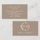 モノグラム グルッロ 結婚式 RSVP 同封カード エンクロージャーカード (正面/裏面)