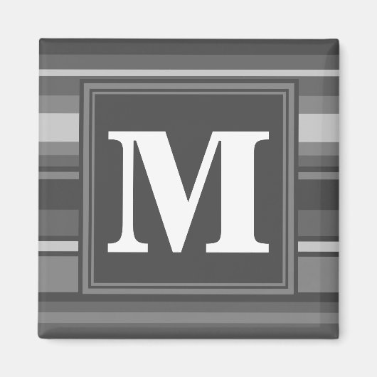 モノグラム グレー ストライプ マグネット (正面)