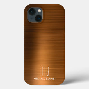 モノグラム コッパーブラウン ブラッシュドメタル iPhone 13ケース