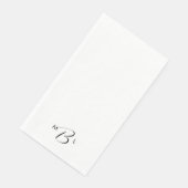 モノグラム コンボ フォント 白い ウェディング ナプキン (コーナー)