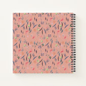 モノグラム |コーラルピンク |フローラ パーソナライズされた ノートブック (裏面)
