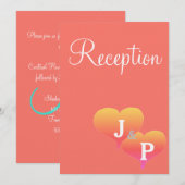 モノグラム コーラル 受付カード 招待状 (正面/裏面)