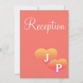 モノグラム コーラル 受付カード 招待状 (正面)