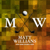 モノグラム(ゴルファーの名前とイニシャル)茶色がかったオレンジ ゴルフヘッドカバー