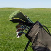 モノグラム(ゴルファーの名前とイニシャル)黄色の緑 ゴルフヘッドカバー (インサイチュ)